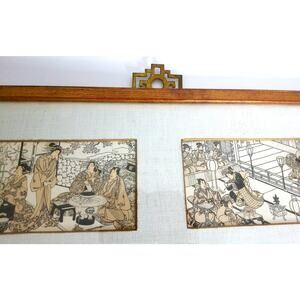 Vintage Japanese Ukiyo-e Woodblock Style Print Racinet Art Deco Home Decor